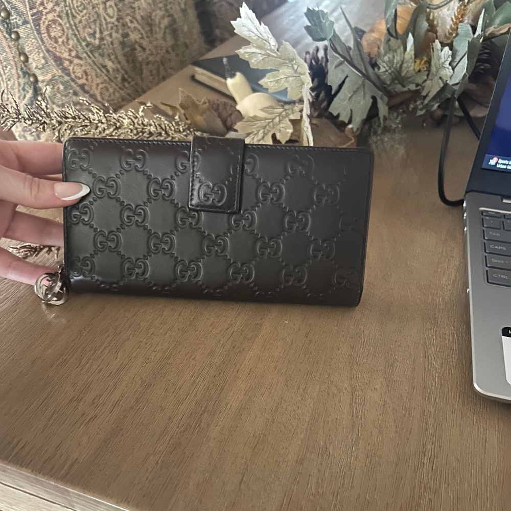 Gucci Dark Brown Embossed Wallet